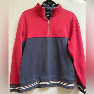 Stussy Colorblock Quarter Zip Sweatshirt M